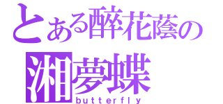 とある醉花蔭の湘夢蝶（ｂｕｔｔｅｒｆｌｙ）