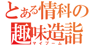 とある情科の趣味造詣（マイブーム）