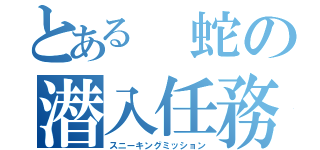 とある 蛇の潜入任務（スニーキングミッション）