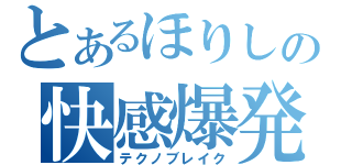 とあるほりしの快感爆発（テクノブレイク）