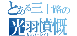 とある三十路の光羽憤慨（ミツバ＝レイジ）