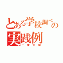 とある学校調べの実践例（三重大学）