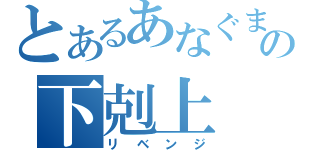 とあるあなぐまの下剋上（リベンジ）