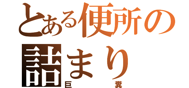 とある便所の詰まり（巨糞）