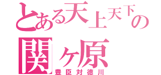 とある天上天下の関ヶ原（豊臣対徳川）