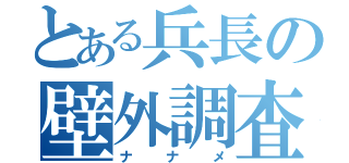 とある兵長の壁外調査（ナナメ）