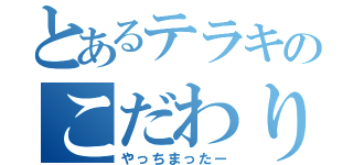 とあるテラキのこだわり守る（やっちまったー）