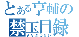 とある亨輔の禁玉目録（ＡＶさつえい）