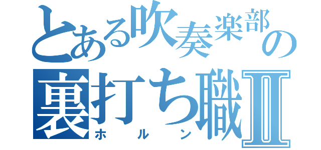 とある吹奏楽部の裏打ち職人Ⅱ（ホルン）