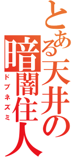 とある天井の暗闇住人（ドブネズミ）