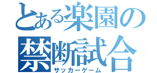 とある楽園の禁断試合（サッカーゲーム）