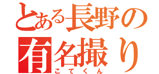 とある長野の有名撮り鉄（こてくん）