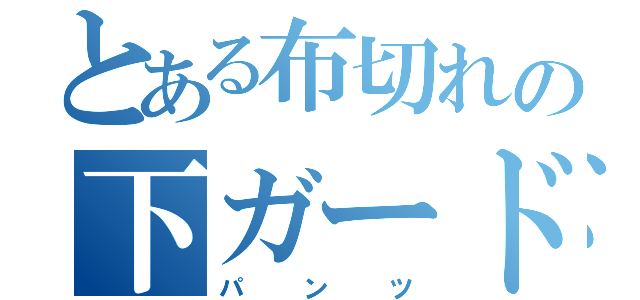 とある布切れの下ガード（パンツ）