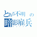 とある不明瞭の暗影雇兵（シャドウ）