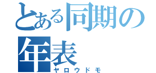 とある同期の年表（ヤロウドモ）