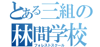 とある三組の林間学校（フォレストスクール）