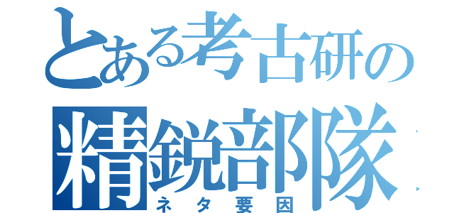 とある考古研の精鋭部隊（ネタ要因）