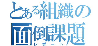 とある組織の面倒課題（レポート）