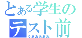 とある学生のテスト前（うあああああ！）