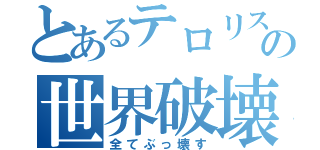 とあるテロリストの世界破壊（全てぶっ壊す）