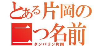 とある片岡の二つ名前（タンバリン片岡）