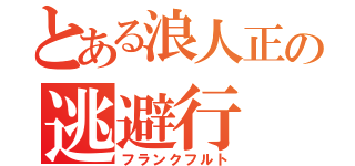 とある浪人正の逃避行（フランクフルト）