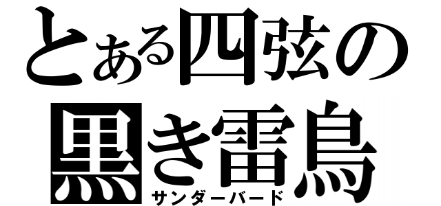 とある四弦の黒き雷鳥（サンダーバード）