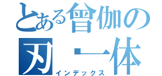 とある曾伽の刃马一体（インデックス）