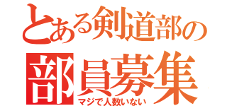 とある剣道部の部員募集（マジで人数いない）