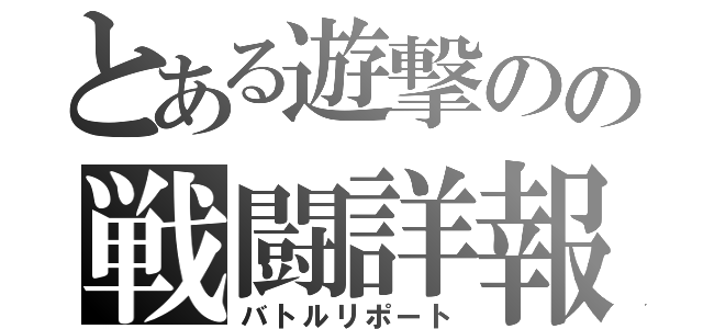 とある遊撃のの戦闘詳報（バトルリポート）