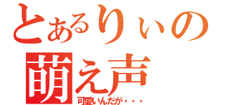 とあるりぃの萌え声（可愛いんだが・・・）