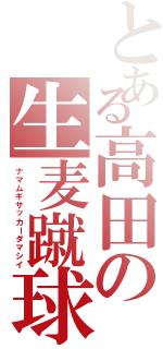 とある高田の生麦蹴球魂（ナマムギサッカーダマシイ）