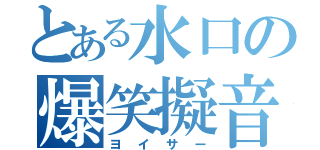 とある水口の爆笑擬音（ヨイサー）