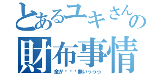 とあるユキさんの財布事情（金が•••無いっっっ）