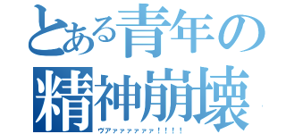 とある青年の精神崩壊（ヴアァァァァァァ！！！！）