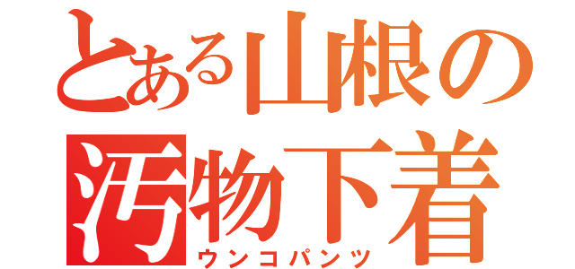 とある山根の汚物下着（ウンコパンツ）