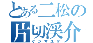 とある二松の片切渓介（ゲジマユゲ）