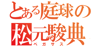 とある庭球の松元駿典（ペガサス）