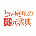 とある庭球の松元駿典（ペガサス）