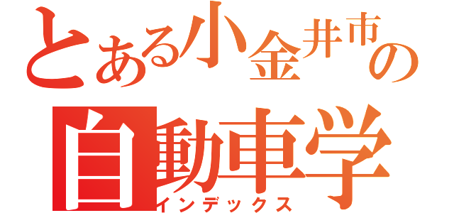 とある小金井市の自動車学校（インデックス）