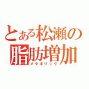 とある松瀬の脂肪増加（メタボリック）