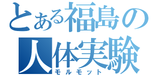 とある福島の人体実験（モルモット）