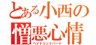 とある小西の憎悪心情（ヘイトリッドハート）