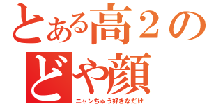 とある高２のどや顔（ニャンちゅう好きなだけ）