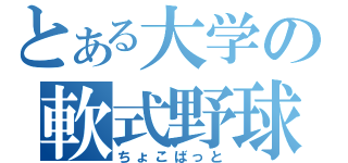 とある大学の軟式野球部（ちょこばっと）