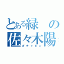 とある緑の佐々木陽呂（ガチャピン）