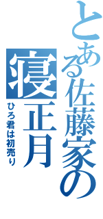 とある佐藤家の寝正月（ひろ君は初売り）