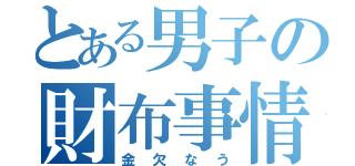 とある男子の財布事情（金欠なう）