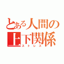 とある人間の上下関係（ストレス）