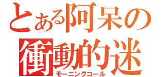 とある阿呆の衝動的迷惑（モーニングコール）